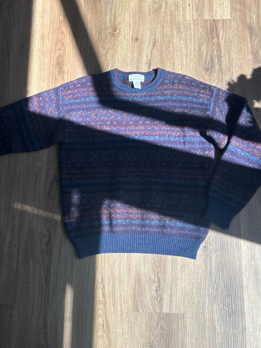 Nordstroms Colorful Striped Pure Wool Sweater - Picture 2 of 3